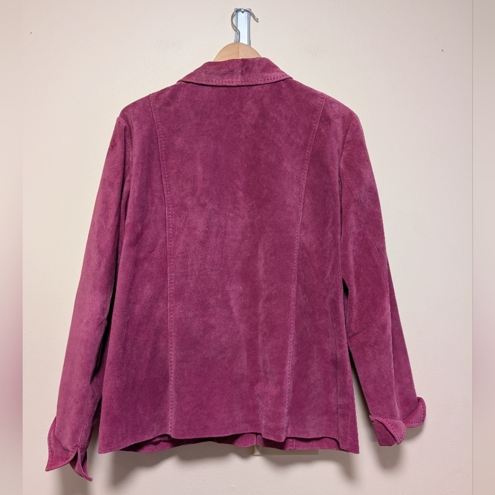 Pendleton Raspberry Suede Button-Up Jacket - Picture 4 of 5